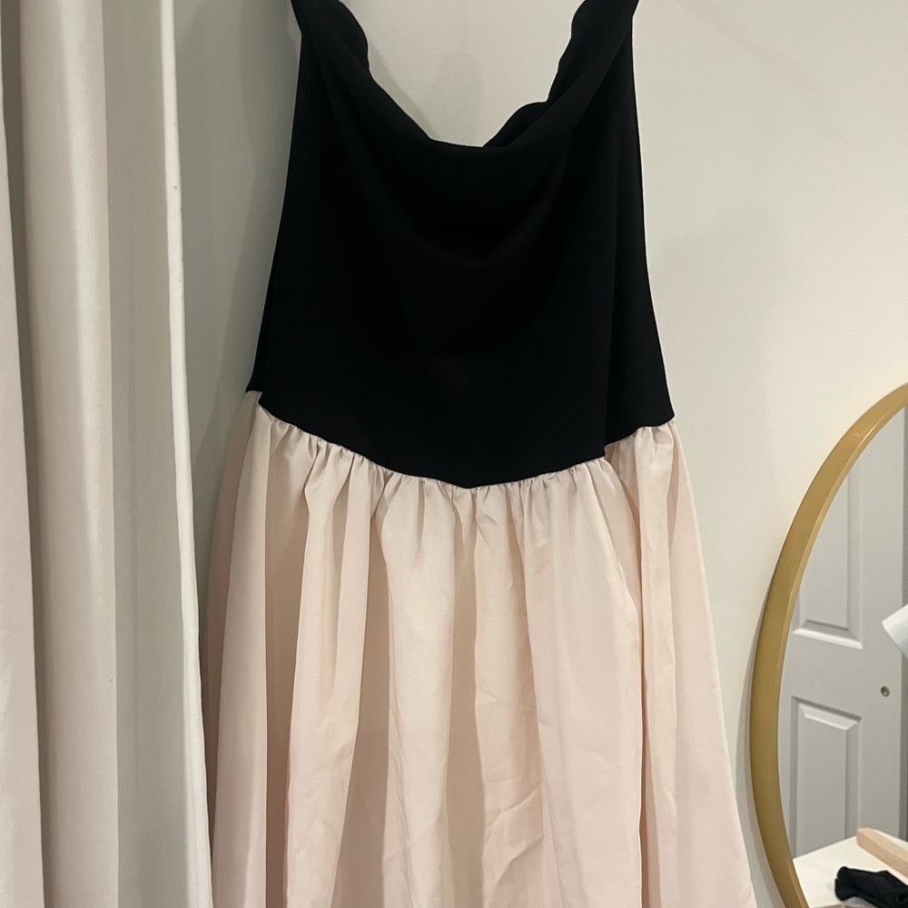 Black and Cream Two-Tone Dress
